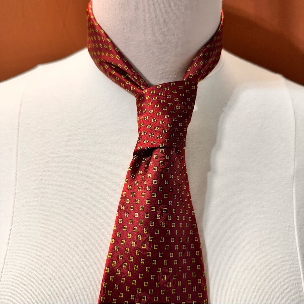 Fabris Venezia Silk Men's Tie Vintage Burgundy Classic Handmade Necktie Cravat